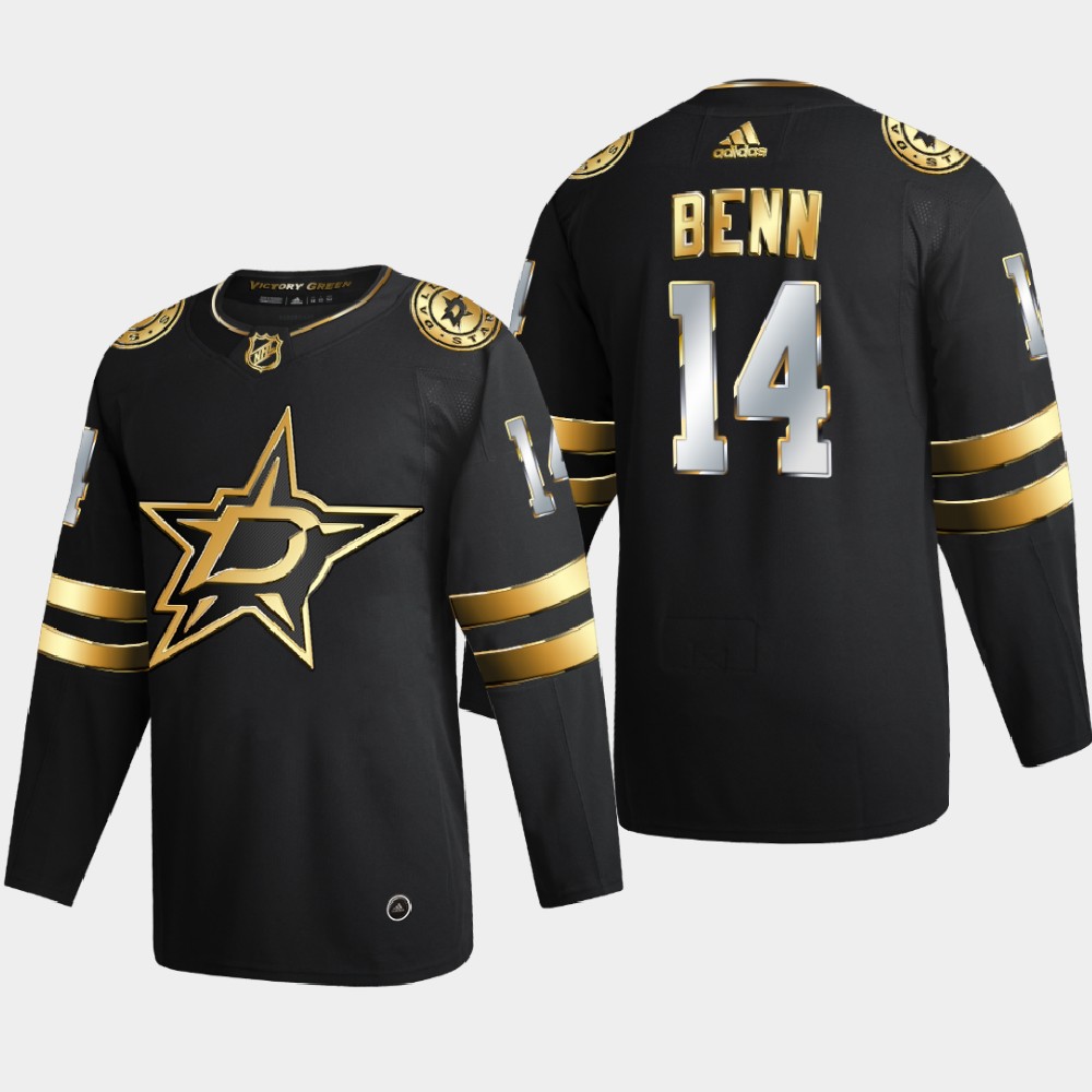 Dallas Stars #14 Jamie Benn Men Adidas Black Golden Edition Limited Stitched NHL Jersey